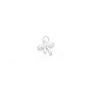 TrustDavis 925 Sterling Silver Bowknot CZ Charm Pendant Jewelry