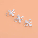TrustDavis 925 Sterling Silver Bowknot CZ Charm Pendant Jewelry