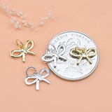 TrustDavis 925 Sterling Silver Bowknot Charm Pendant Jewelry HY090