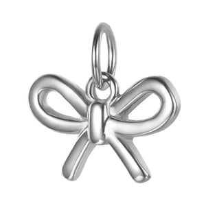 TrustDavis 925 Sterling Silver Bowknot Charm Pendant Jewelry HY090