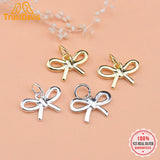 TrustDavis 925 Sterling Silver Bowknot Charm Pendant Jewelry HY090