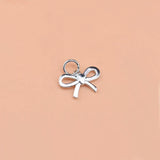TrustDavis 925 Sterling Silver Bowknot Charm Pendant Jewelry HY090