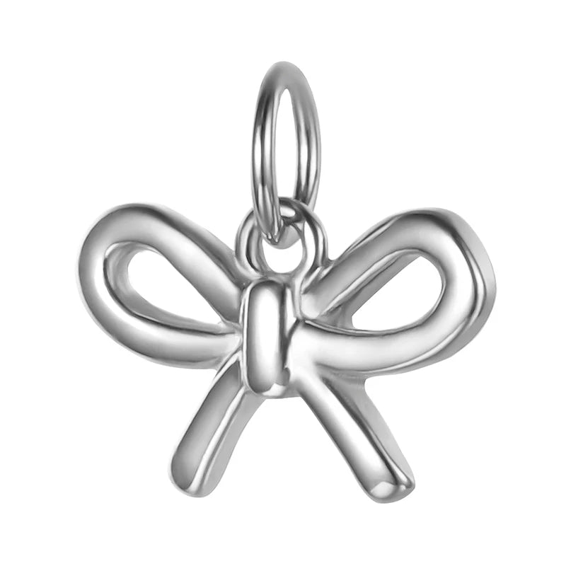 TrustDavis 925 Sterling Silver Bowknot Charm Pendant Jewelry HY090