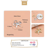 TrustDavis 925 Sterling Silver Bowknot Charm Pendant Jewelry HY090