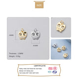 925 Sterling Silver Owl CZ Charm Pendant DIY Accessories DZ46
