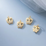 925 Sterling Silver Owl CZ Charm Pendant DIY Accessories DZ46