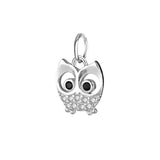 925 Sterling Silver Owl CZ Charm Pendant DIY Accessories DZ46