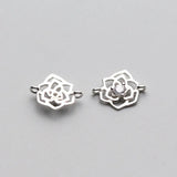 TrustDavis 925 Silver Flower CZ Charm Pendant DIY Jewelry DZ240