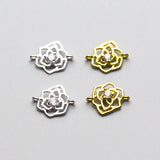 TrustDavis 925 Silver Flower CZ Charm Pendant DIY Jewelry DZ240