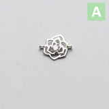 TrustDavis 925 Silver Flower CZ Charm Pendant DIY Jewelry DZ240