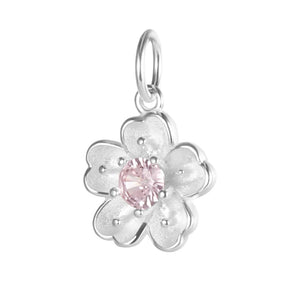 TrustDavis 925 Sterling Silver Pink CZ Charm Pendant DIY Accessories