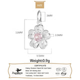 TrustDavis 925 Sterling Silver Pink CZ Charm Pendant DIY Accessories