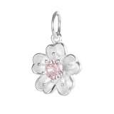 TrustDavis 925 Sterling Silver Pink CZ Charm Pendant DIY Accessories