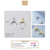 Davis 925 Sterling Silver Sweet Moon CZ Charm Pendant DIY Accessories