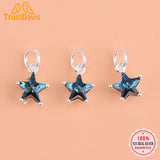TrustDavis 925 Sterling Silver Mini Star CZ Charm Pendant
