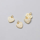 TrustDavis 925 Sterling Silver Heart CZ Charm Pendant DIY Accessories