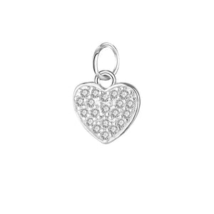 TrustDavis 925 Sterling Silver Heart CZ Charm Pendant DIY Accessories
