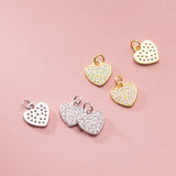 TrustDavis 925 Sterling Silver Heart CZ Charm Pendant DIY Accessories