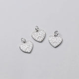 TrustDavis 925 Sterling Silver Heart CZ Charm Pendant DIY Accessories