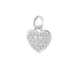 TrustDavis 925 Sterling Silver Heart CZ Charm Pendant DIY Accessories