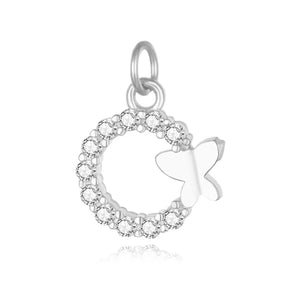 TrustDavis 925 Sterling Silver Butterfly CZ Charm Pendant