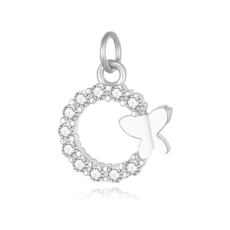 TrustDavis 925 Sterling Silver Butterfly CZ Charm Pendant