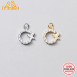 TrustDavis 925 Sterling Silver Butterfly CZ Charm Pendant