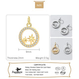 TrustDavis 925 Silver Star CZ Charm Pendant DIY Accessories