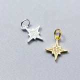 TrustDavis 925 Sterling Silver Sweet Star CZ Charm Pendant