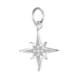 TrustDavis 925 Silver Star CZ Charm Pendant