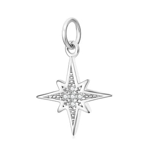 TrustDavis 925 Sterling Silver Sweet Star CZ Charm Pendant