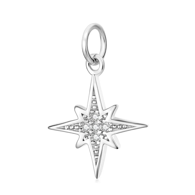 TrustDavis 925 Sterling Silver Sweet Star CZ Charm Pendant