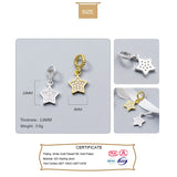 Davis Star Pendant Charm 925 Sterling Silver Silver Charms For Bracelet