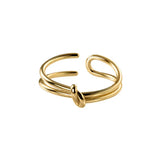 TrustDavis 925 Sterling Silver Double Knot Ring For Women Wedding Party