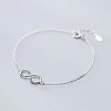 Minimalist 925 Sterling Silver Infinite Bracelet Wedding Jewelry Gift DS1900