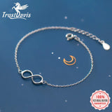 Minimalist 925 Sterling Silver Infinite Bracelet Wedding Jewelry Gift DS1900