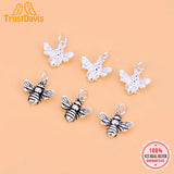 TrustDavis 925 Sterling Bee Charm Pendant DIY Fine Jewelry