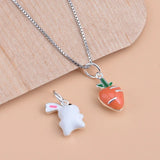 TrustDavis 925 Sterling Carrot Rabbit Charm Pendant Sweet Glaze DIY Accessory