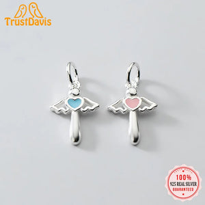 925 Silver Angel Wing Heart Bracelet Necklace DIY Accessory DZ43