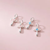 925 Silver Angel Wing Heart Bracelet Necklace DIY Accessory DZ43