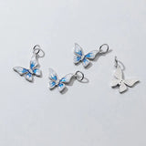 925 Sterling Silver Butterfly CZ Charm Pendant DIY Jewelry