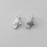 Davis 925 Sterling Silver Fish Charm Pendant DIY Jewelry DZ102