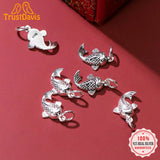 Davis 925 Sterling Silver Fish Charm Pendant DIY Jewelry DZ102