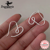 Davis 925 Sterling Silver Heart Hook Earrings Wedding Jewelry DA2411