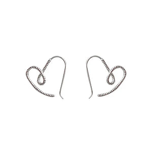 Davis 925 Sterling Silver Heart Hook Earrings Wedding Jewelry DA2411