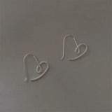 Davis 925 Sterling Silver Heart Hook Earrings Wedding Jewelry DA2411