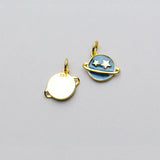 TrustDavis 925 Sterling Silver Planet Charm Pendant DIY Accessories