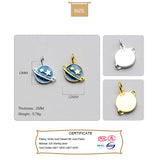 TrustDavis 925 Sterling Silver Planet Charm Pendant DIY Accessories
