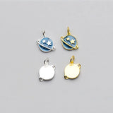 TrustDavis 925 Sterling Silver Planet Charm Pendant DIY Accessories