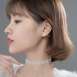 TrustDavis 925 Silver Chain Clip Earrings For Women Wedding